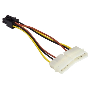 InLine Strom Y-kabel 2x 5,25 auf 1x PCI-E 6pol 0.15m